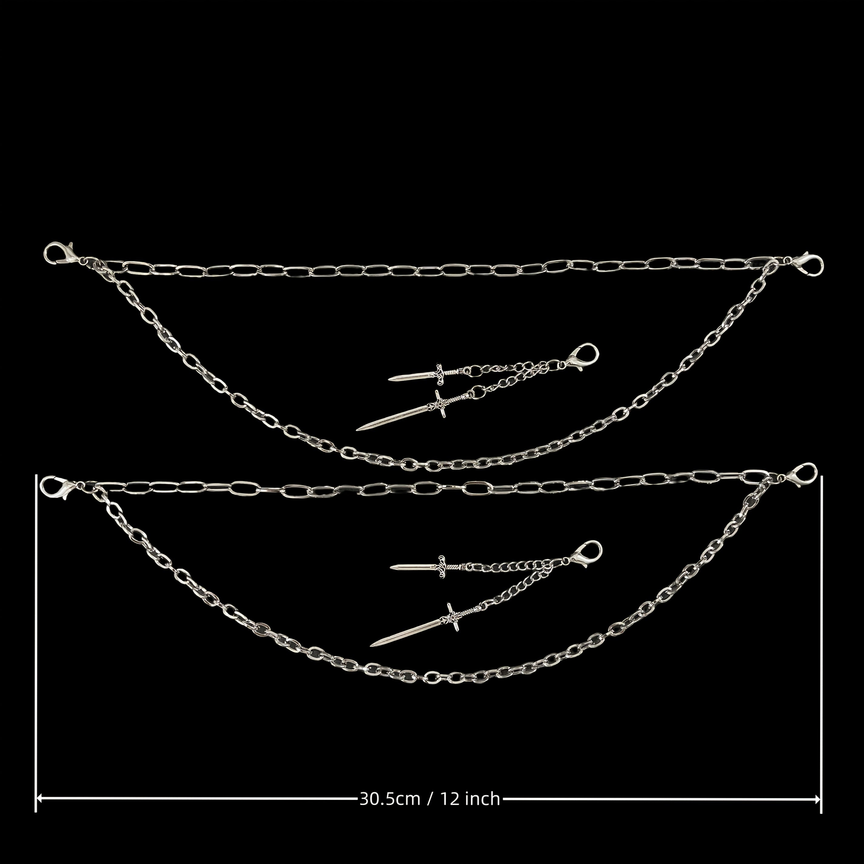 Unisex Gothic Western Steel Cowboy Boot Chain for Motorcycle and Riding Boots