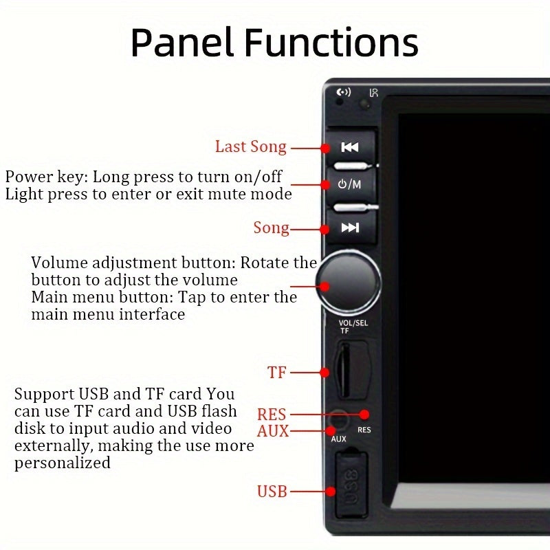 Car MP5 Radio with CarPlay Android Auto 7-Inch HD Touch Screen GPS Reversing Camera Support