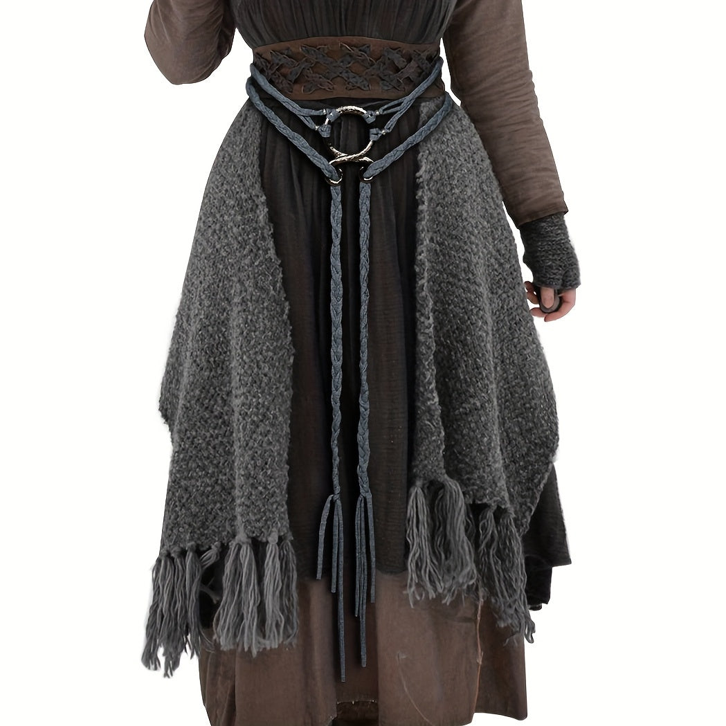 Women Long Rope Belt with Knots Norse-Inspired Waist Chain for Cross Body Pagan Styles