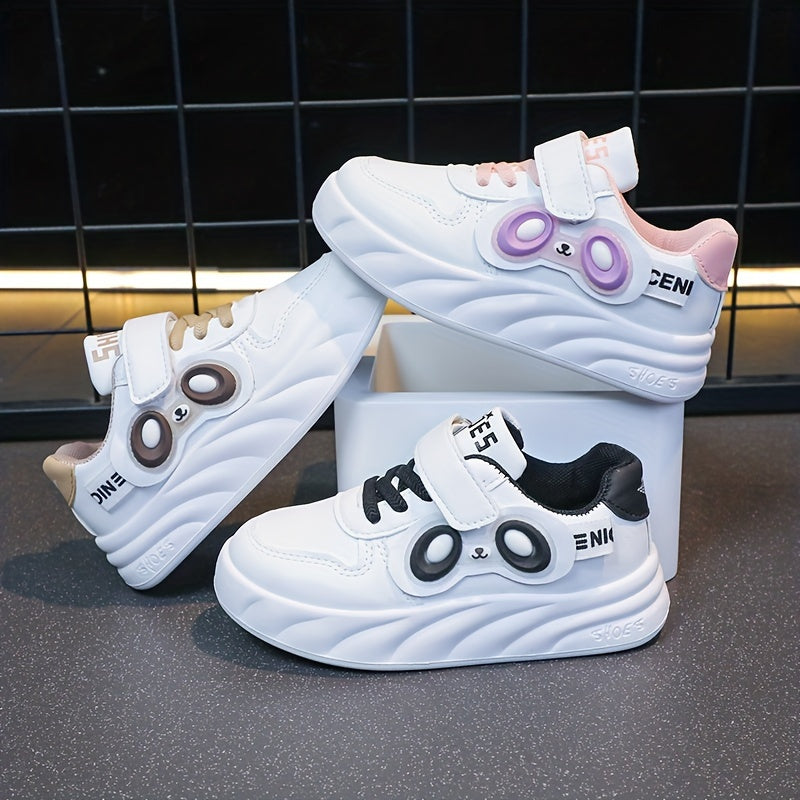 Kids' Sneakers White Pink Black Cartoon Low Top Casual All-Season Durable Boys Girls