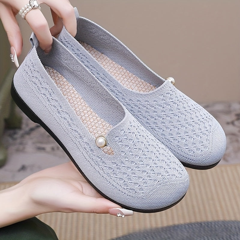 Women's Breathable Cut-Out Slip-On Flats Casual Loafers for Mom