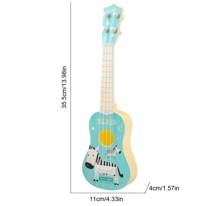 Children's Musical Instrument Ukulele Toy for Kids Age 3+ Durable Plastic Yellow Green