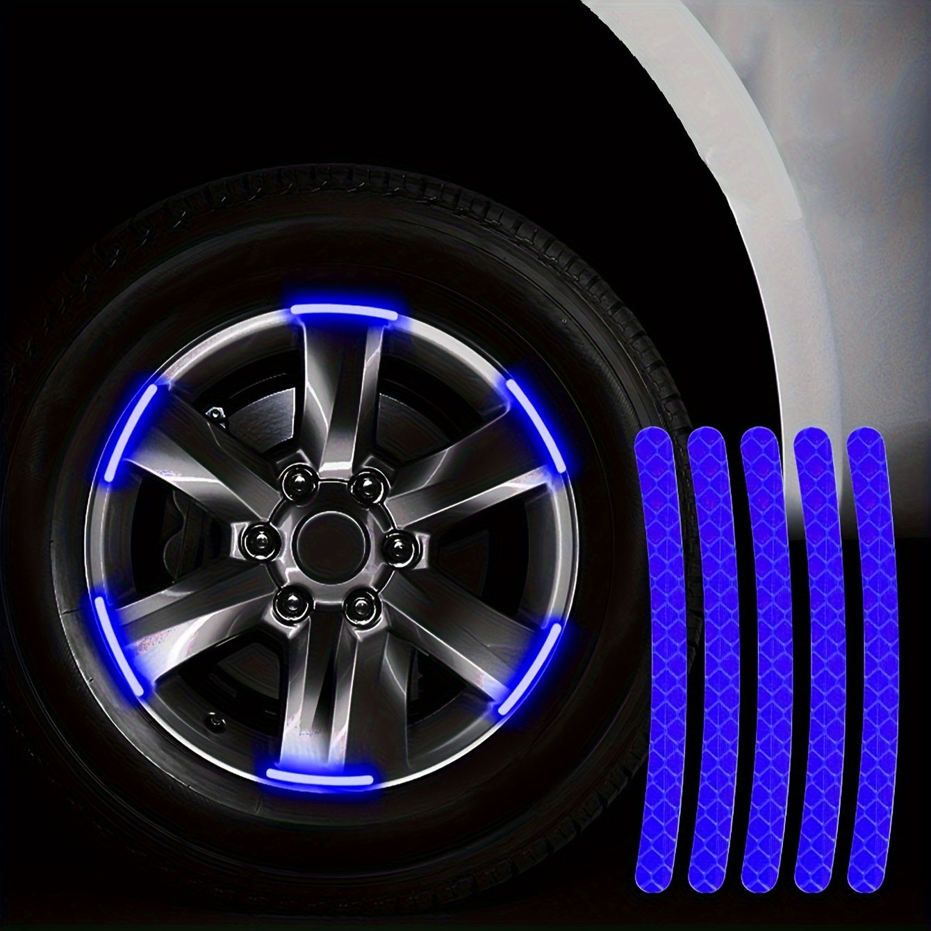 20 Pieces Blue Reflective Wheel Strips for Vehicles