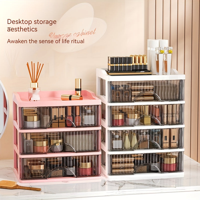 Transparent Stackable Jewelry and Cosmetic Organizer for Vanity Storage