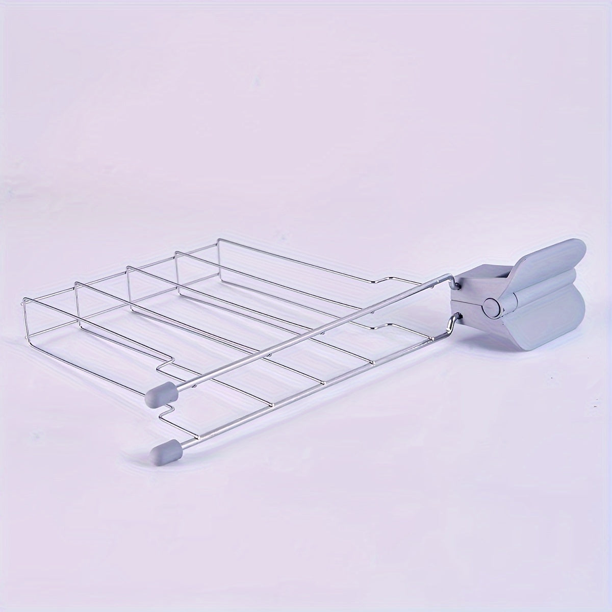 Stainless steel sandwich holder cage with heat-proof handle for toaster, anti-scalding clip