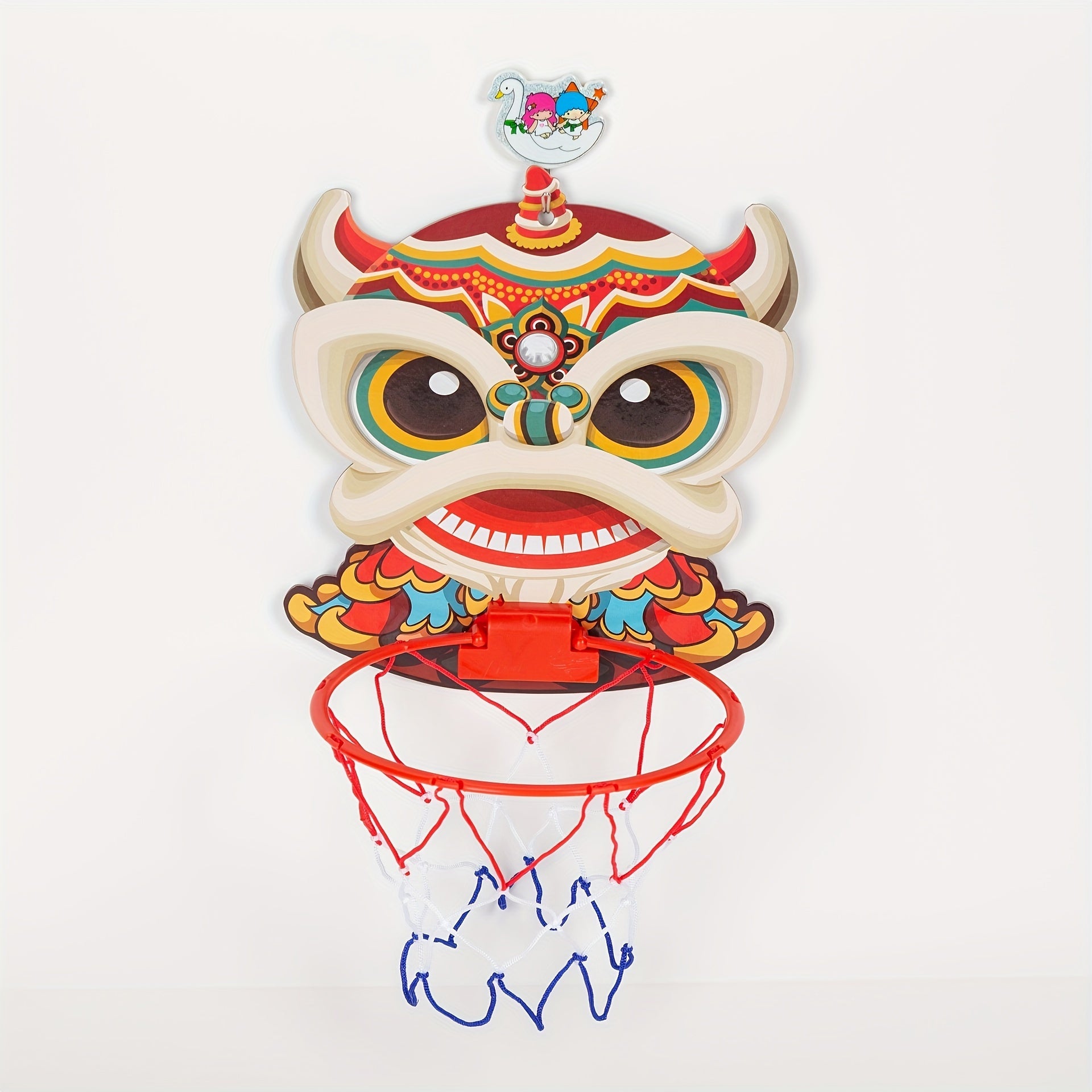 Conjunto de aros de baloncesto con temática de animales para niños para juego en interiores y exteriores 3+ Rojo