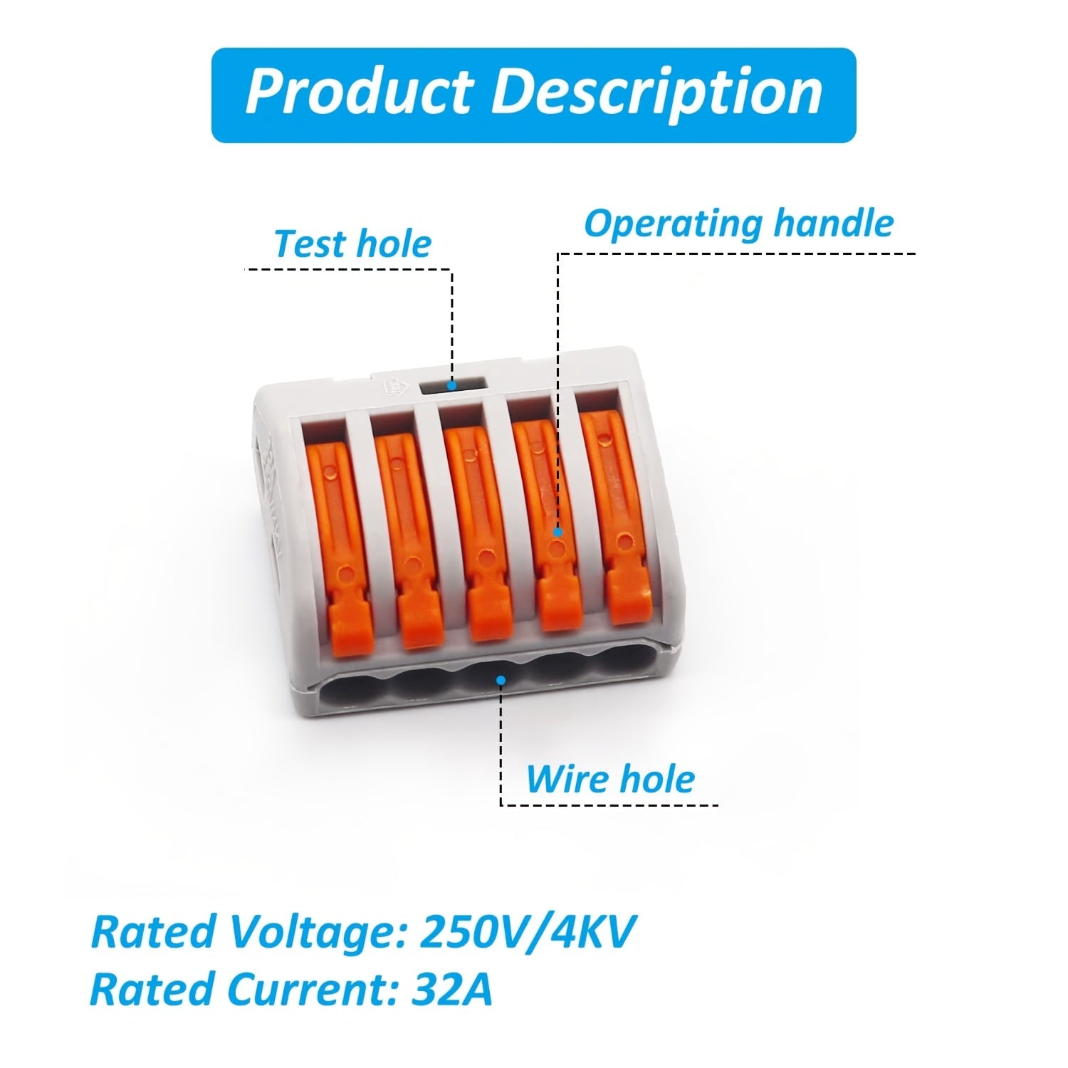 60-Piece Wire Connector Kit for Rapid Splicing 28-12 AWG Copper Terminals