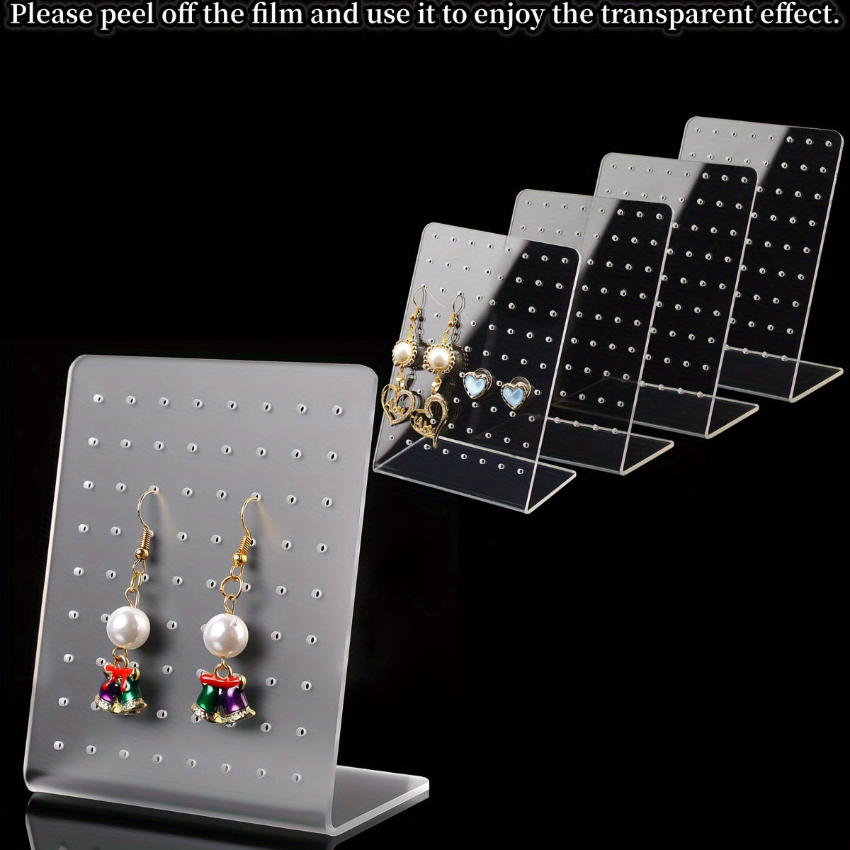 Acrylic Earring Organizer with 72 Holes, Compact Jewelry Storage Box
