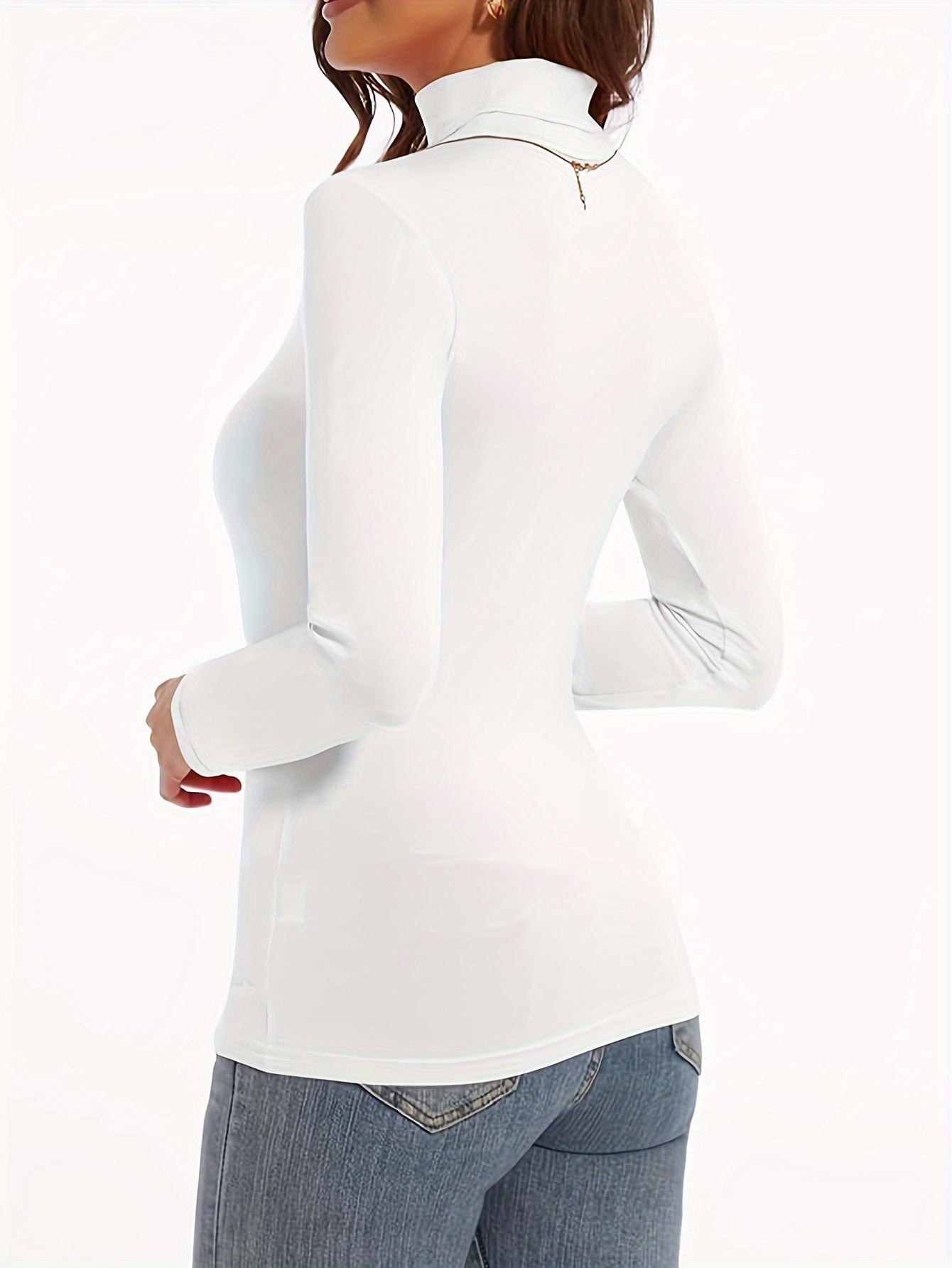 Women's Thermal Fleece-Lined Turtleneck Tops for Cold Weather