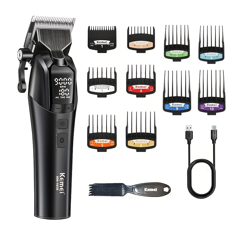 Cordless Electric Hair Clipper USB Rechargeable LED Light Long Battery