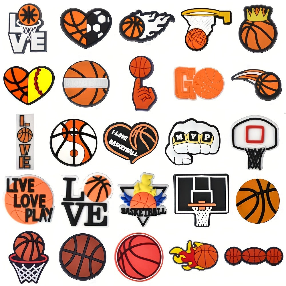 15 Pcs Basketball Shoe Charms Sports Shoe Decorations for Sneakers