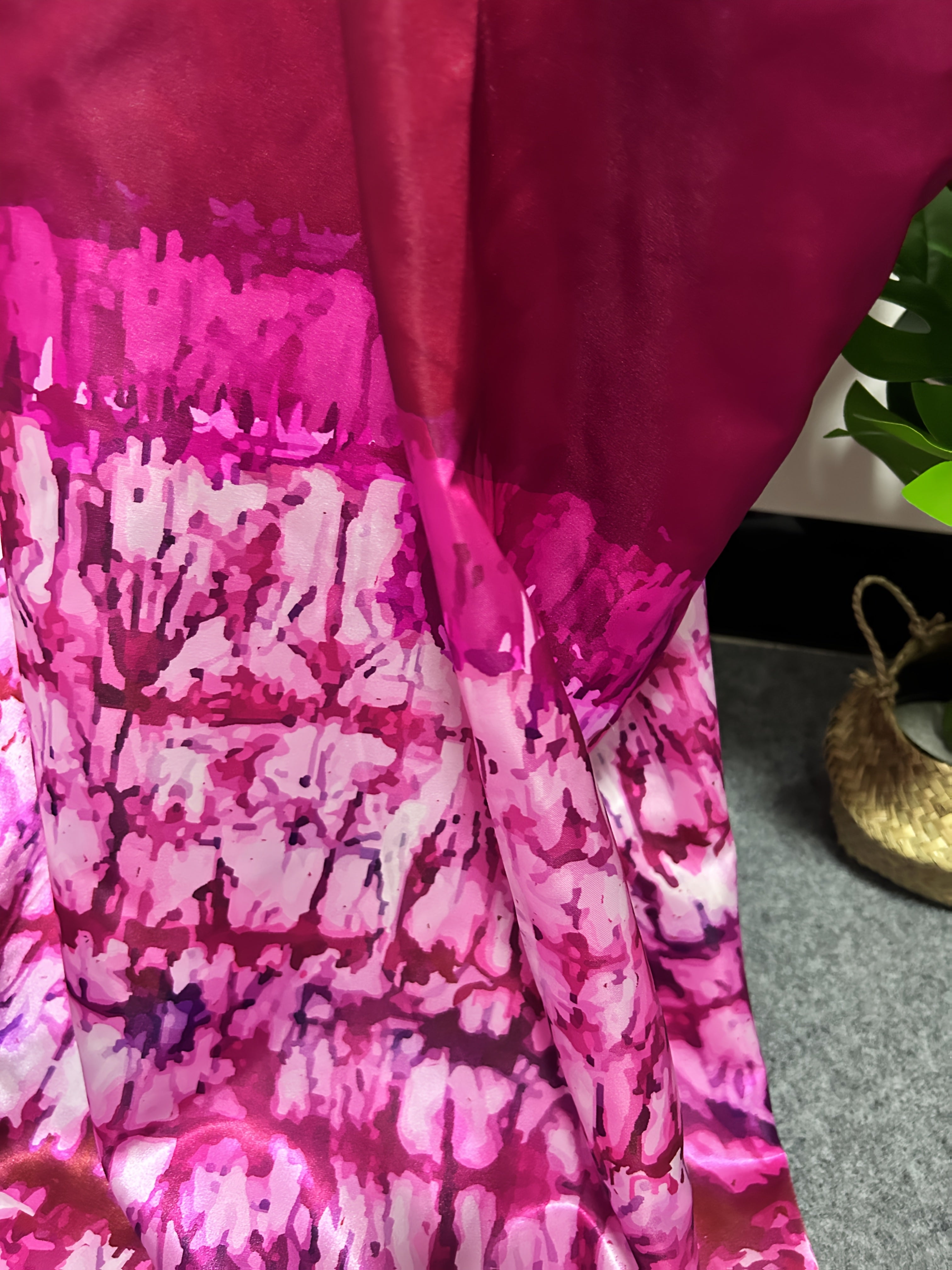 Women's African Dashiki Robe Long Sleeve Maxi Dress Wedding Party Purple Red