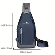 TANMESSO Erkaklar uchun Qora Ko'k Rangdagi Bir Necha Bo'limli Anti-O'g'irlik Oksford Ko'krak Sumkasi, Moslashtiriladigan Tasmali va Tasodifiy Chiqishlar uchun USB Porti