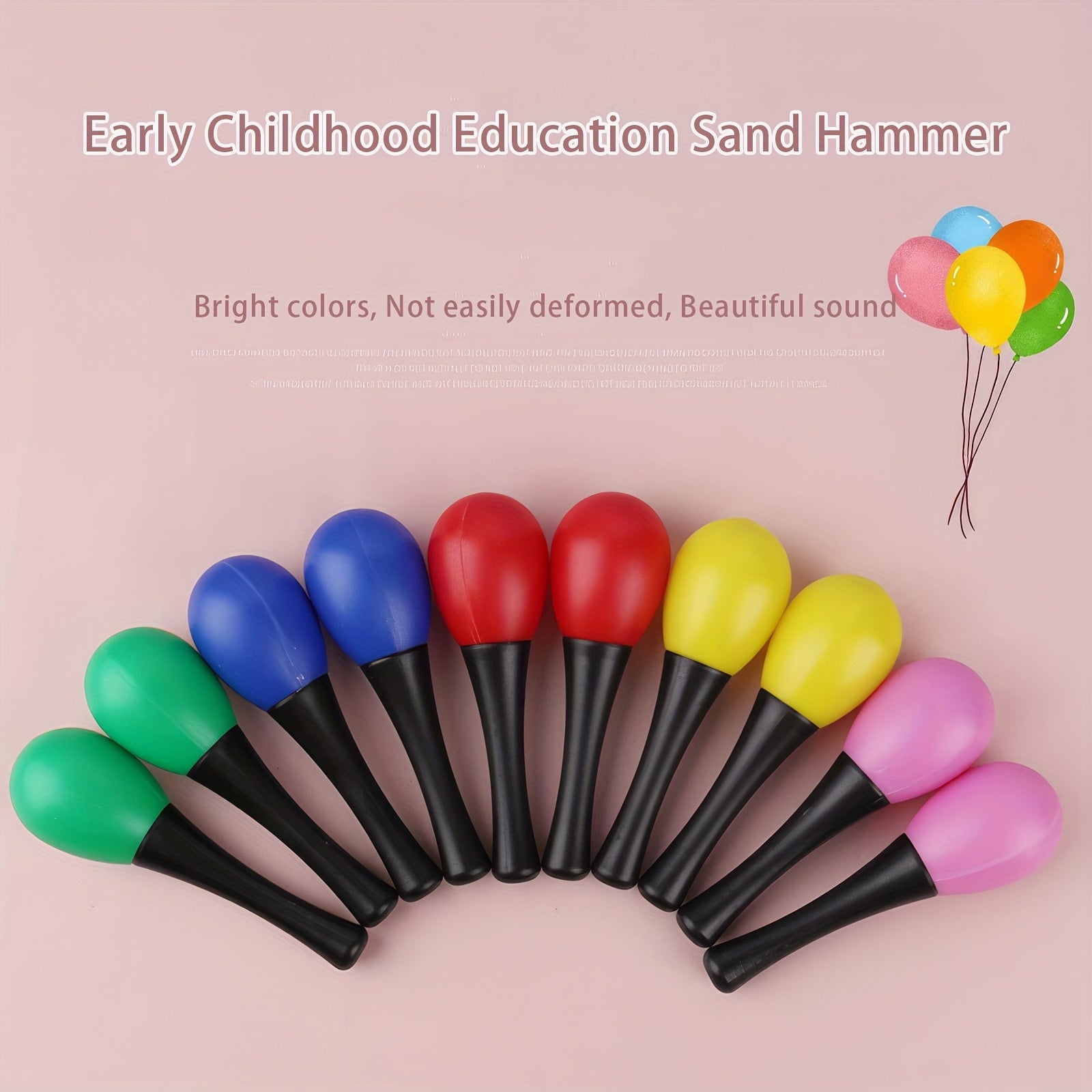 Small Sand Hammers for Teaching Percussion Educational Music Toys Set of Two