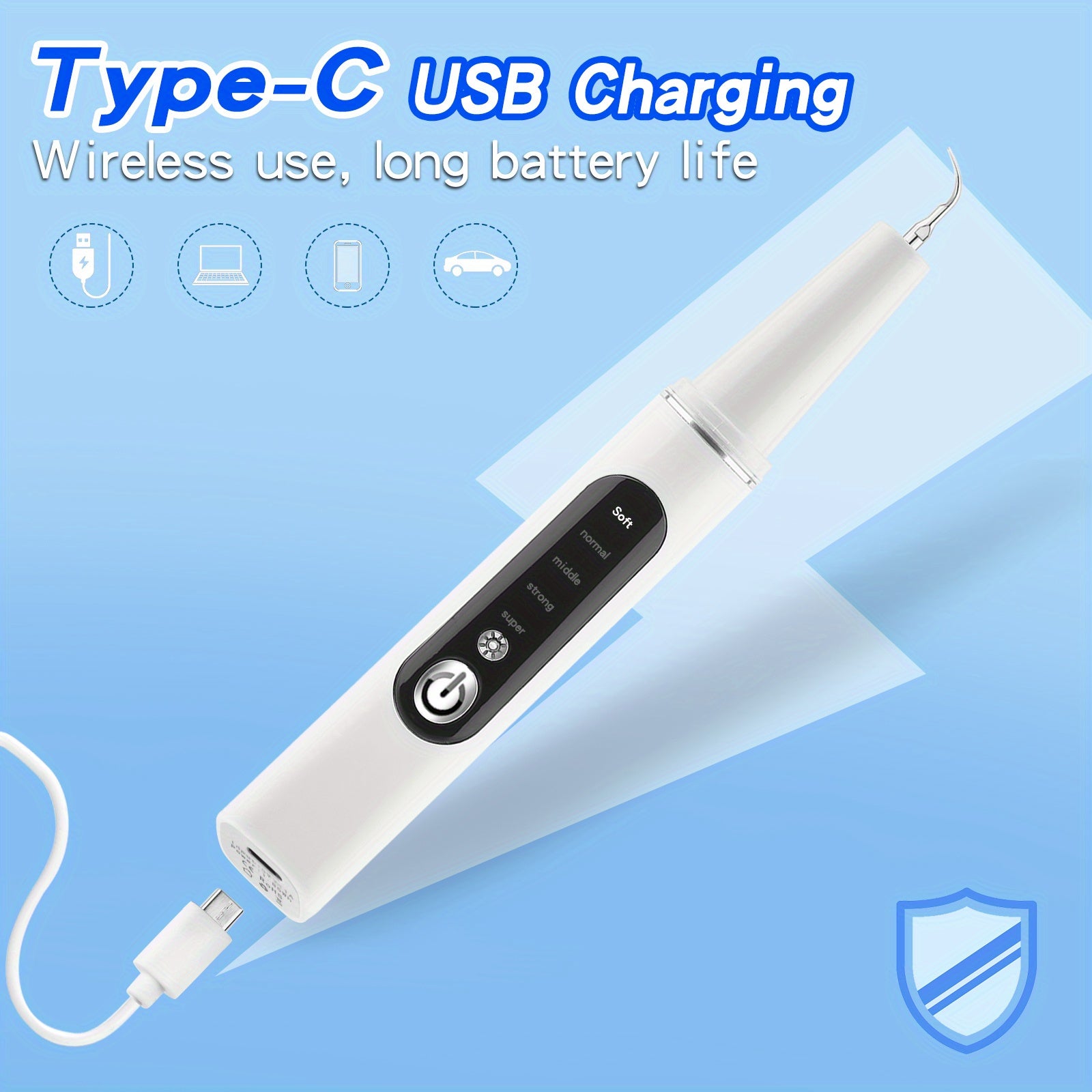Electric Teeth Cleaner 5-in-1 USB Rechargeable With Replacement Heads