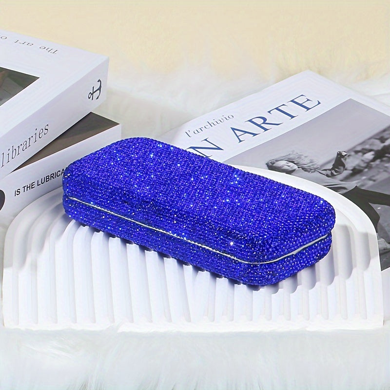 1 dona porloq rhinestone ko'zoynak qutisi, plastik ko'zoynak va o'qish ko'zoynaklari uchun ushlagich, ko'zoynaklar uchun diqqatni tortadigan saqlash tashkilotchisi qutisi