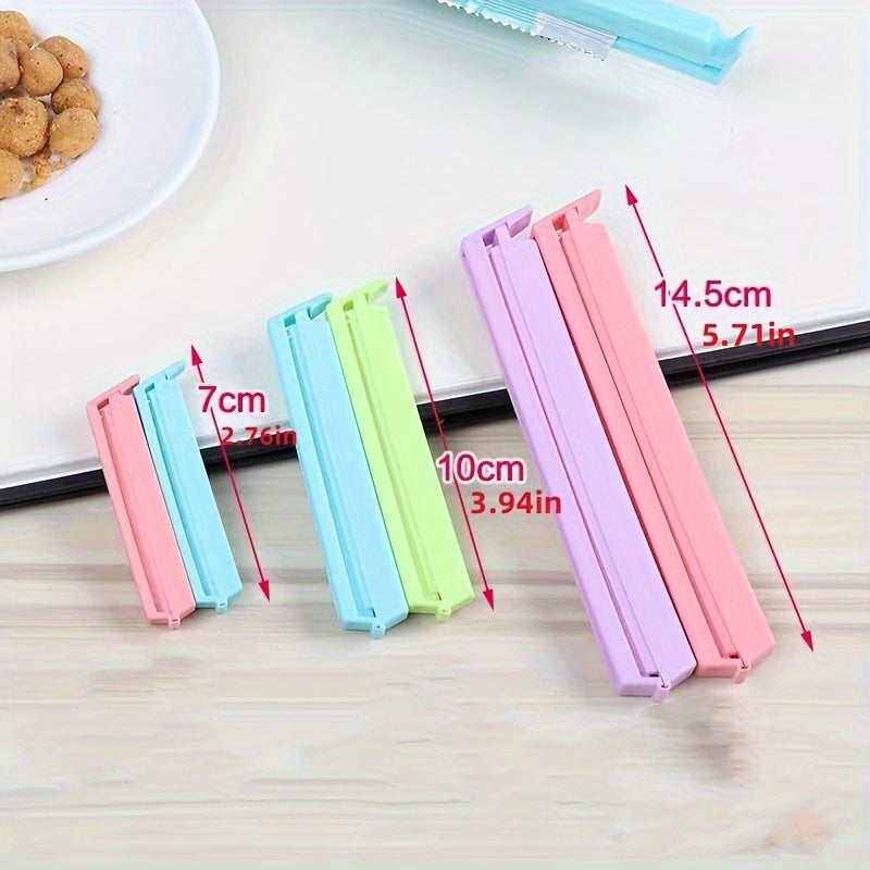 Pack of 12 Reusable Plastic Bag Clips for Sealing and Storage
