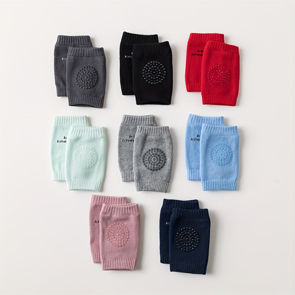 3-упаковка хлопковых наколенников для малышей с нескользящими силиконовыми точками для ползания и защиты коленей детей. Без свинца и доступно в смешанных цветах для детей от 0 до 3 лет.
