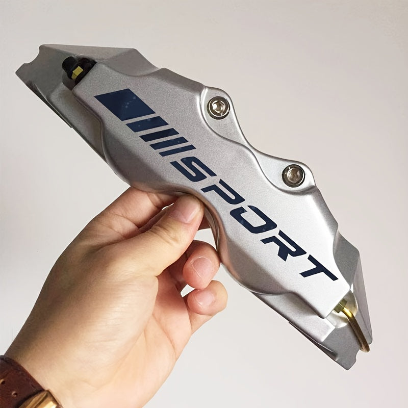 Universal ABS Plastic Brake Caliper Covers Set 2 Pcs Black Sport Logo