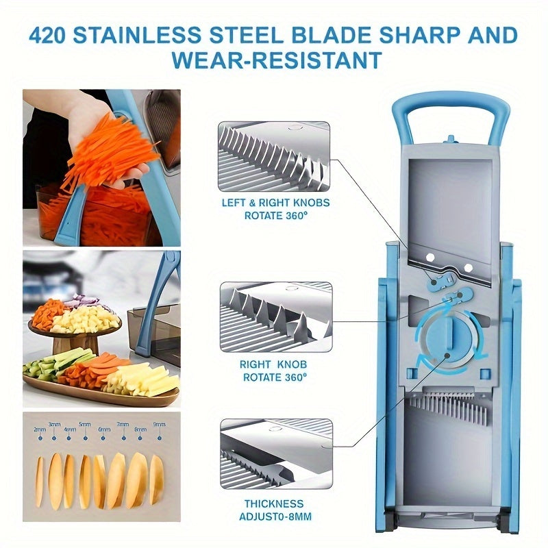 Vegetable Slicer Set with Multiple Blades for Kitchen Prep
