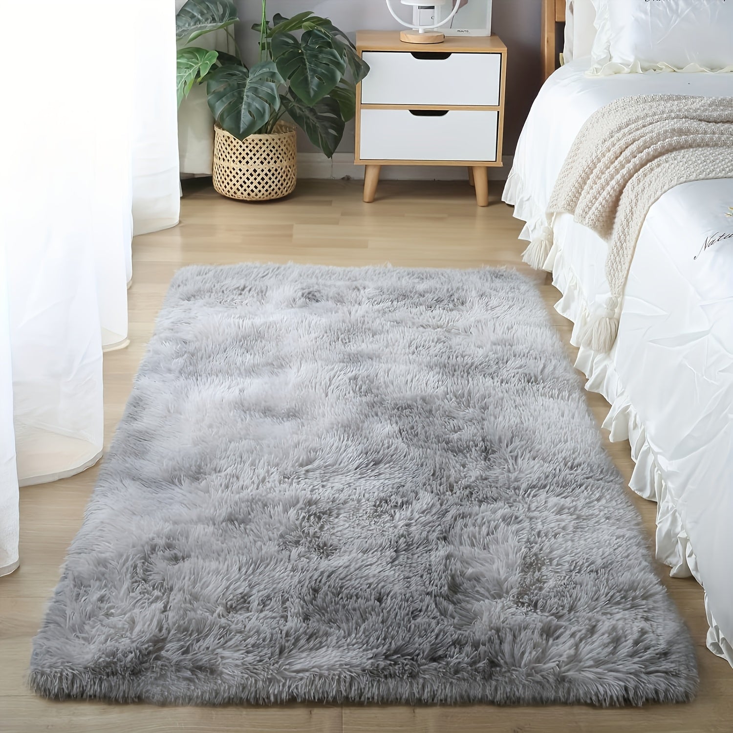 Soft Plush Drum Carpet Area Rug Non-Slip Washable Fabric Bedroom Living Room Dorm Decor