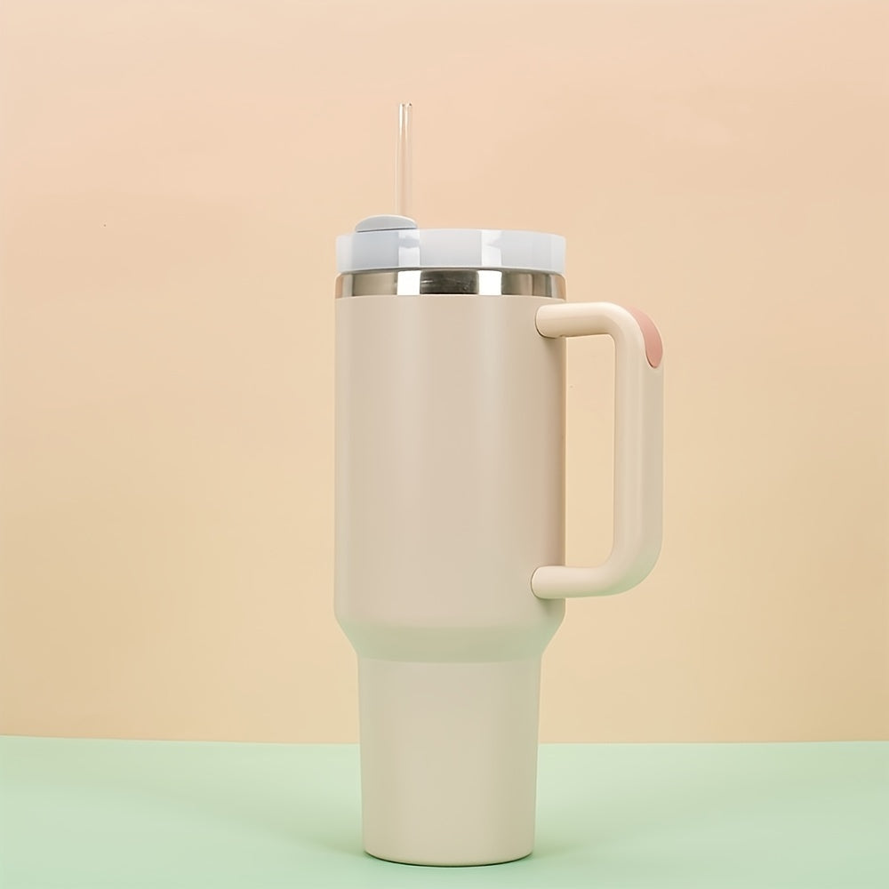 40oz Stainless Steel Insulated Travel Mug with Handle and Straw