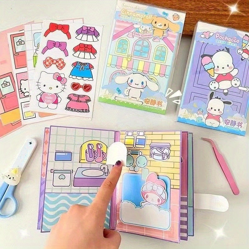 3D Bubble Sticker Book for DIY Crafts Featuring Hello Kitty Kuromi My Melody Cinnamoroll Pochacco