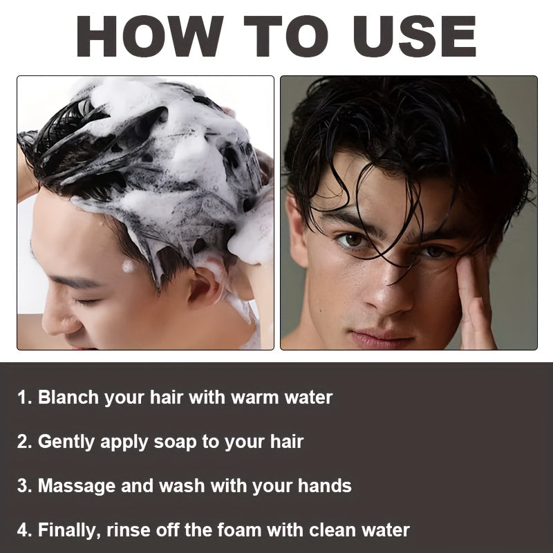 Unisex Black Hair Soap with Mulberry for Nourished Shiny Hair 2 Pack