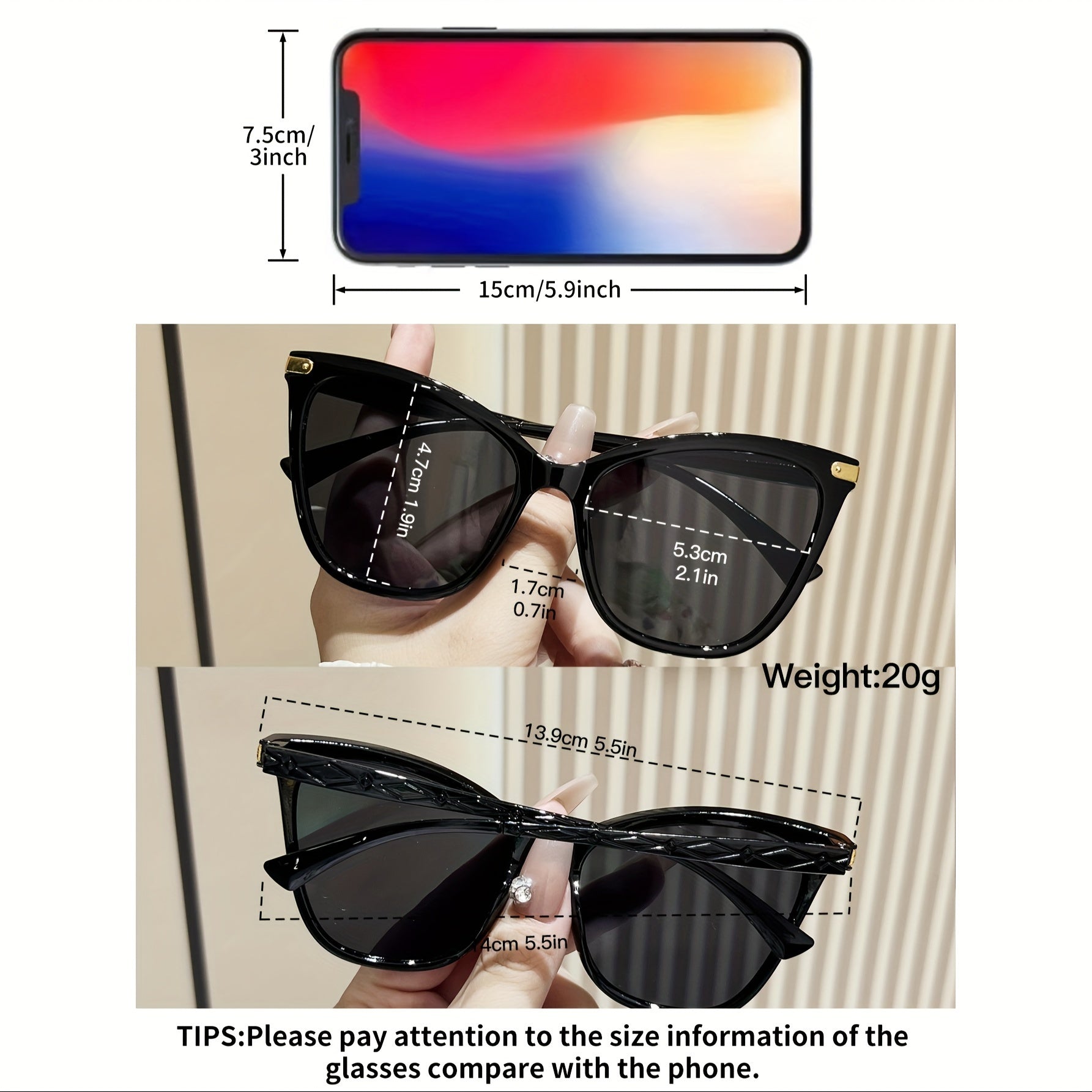 Crossbody Fashion Sunglasses for Women Rice Cat Eye Summer Travel Party Street Style