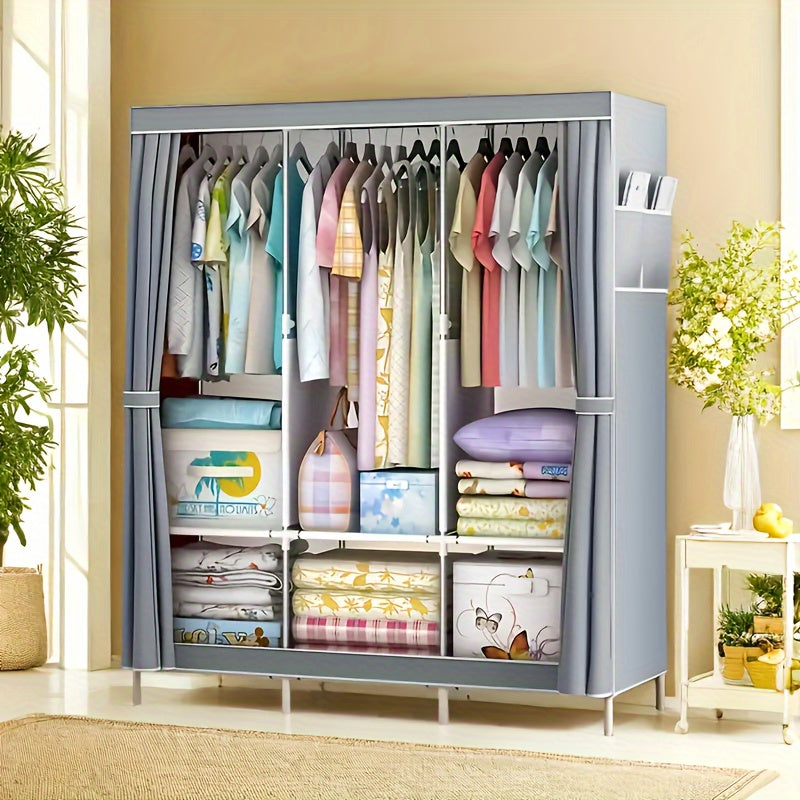Organizador de armario de acero inoxidable con barras colgantes y ganchos para armario de dormitorio entrada