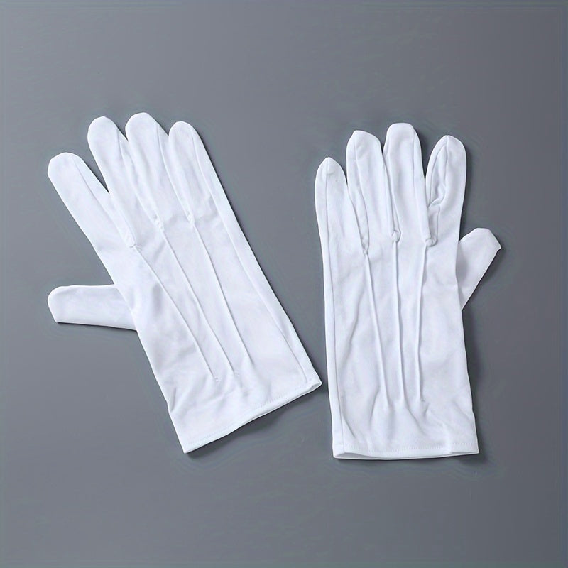 Unisex White Leather Gloves for Men and Women for Security Driving and Formal Wear