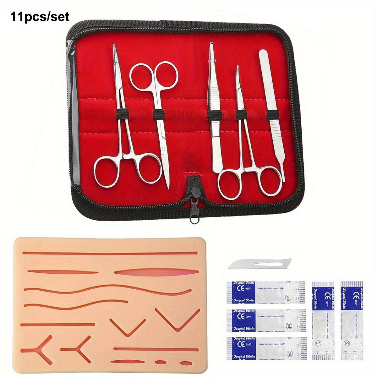 11-Piece Silicone Suture Training Set for Medical Practice