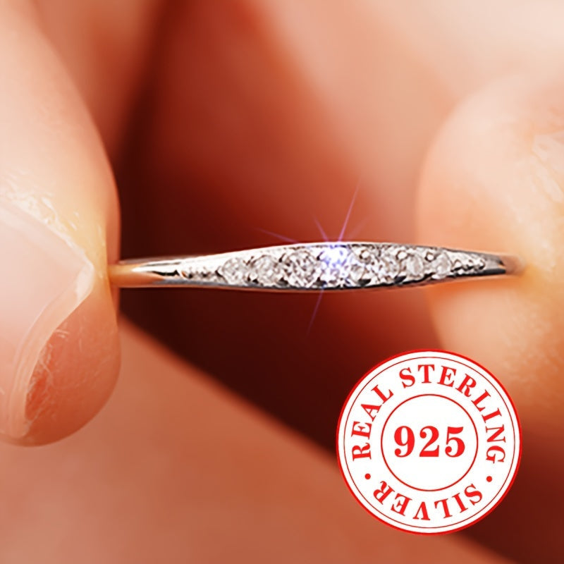 Sterling Silver Eternal Ring with Zirconia for Women Engagement Wedding