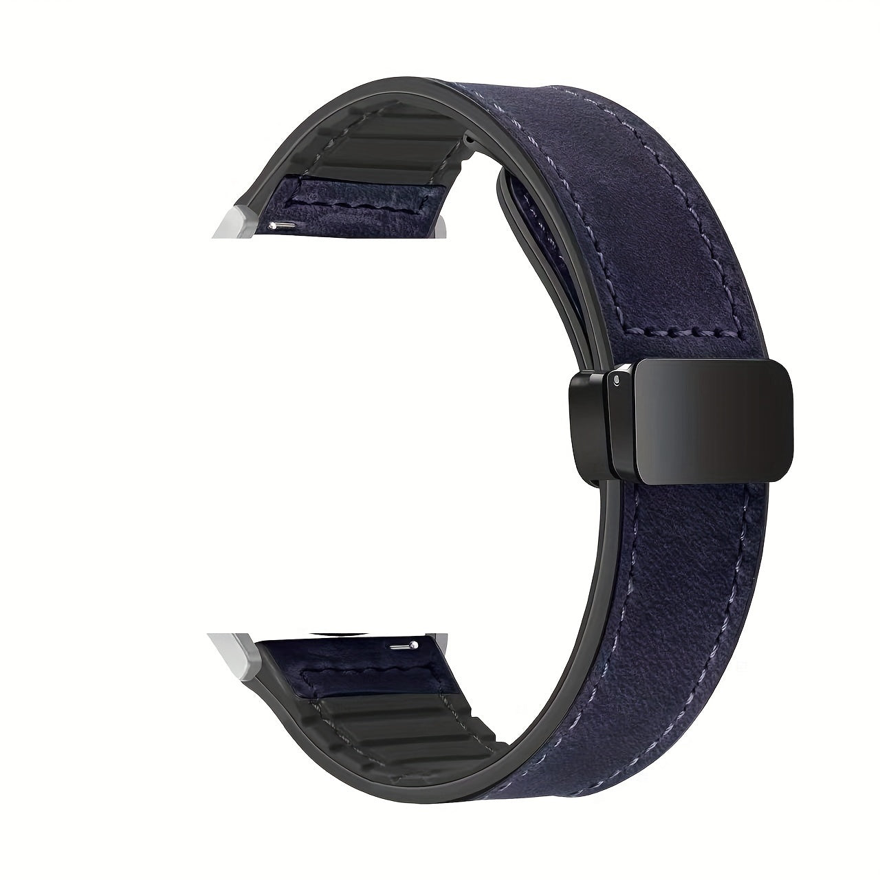 Synthetic Leather Smartwatch Band 20mm 22mm with Foldover Clasp Magnetic Buckle Compatible with Galaxy Watch Active 2 GTR GTS GT3 GT4