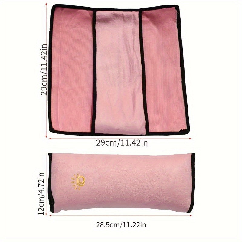 Universal Polyester Fiber Seat Belt Cushion, Plush, Breathable, Shoulder Protection