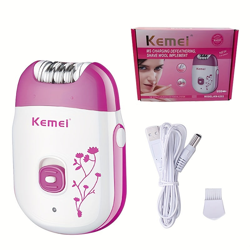 Depiladora eléctrica para mujeres, eliminación de vello corporal, recargable por USB