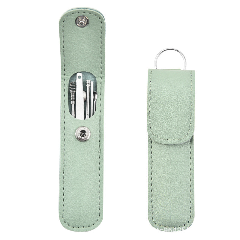 Uniseks zanglamaydigan po'latdan yasalgan quloq sızishini tozalash uchun to'plam 6-in-1 quloq cho'ntak to'plami