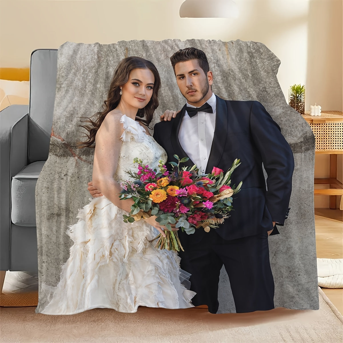 Personalized Digital Fleece Blanket for Kids and Adults Soft Lightweight Bed Sofa Camping