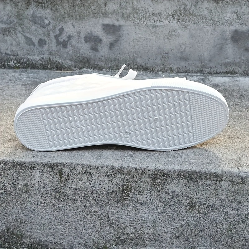 Women's White Grid Pattern Sneakers Lightweight Breathable Casual Shoes