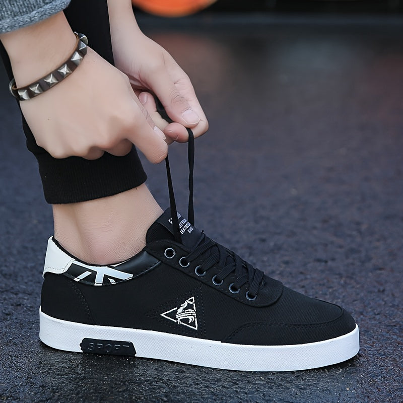 Men's Canvas Sneakers Breathable Non-Slip Sole Casual Sporty Black White