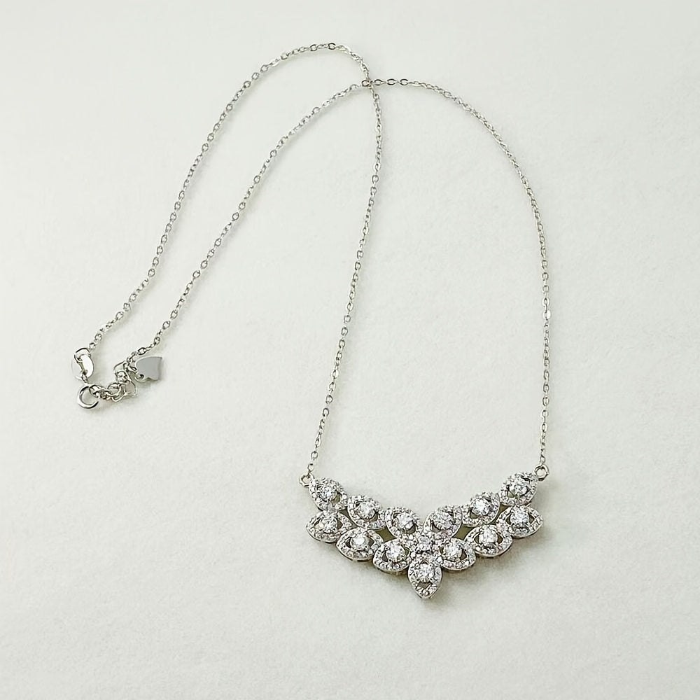 Collar de moissanita D-Grade de 0.1 quilates Boho-Chic de plata de ley, creado en laboratorio, piedra de nacimiento de diciembre, ligero