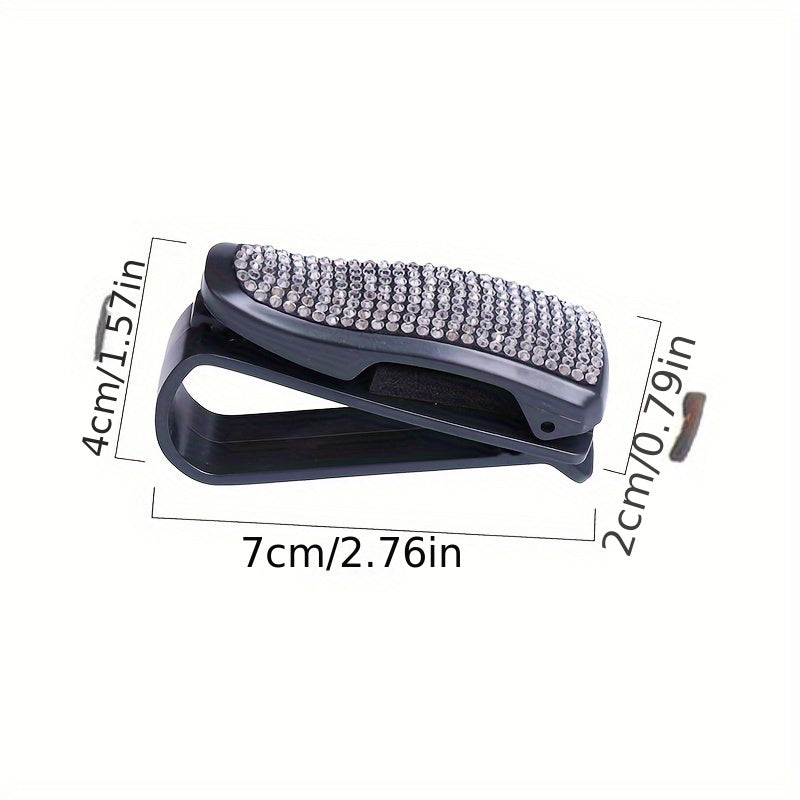 Unisex Rhinestone Sun Visor Glasses Holder Dazzling Multi-Color Jewelry Clip