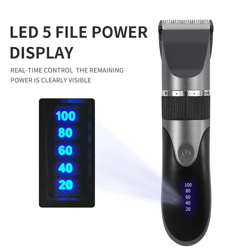 Cortapelos con 5 velocidades, motor potente, batería duradera, luz LED para cortar el cabello