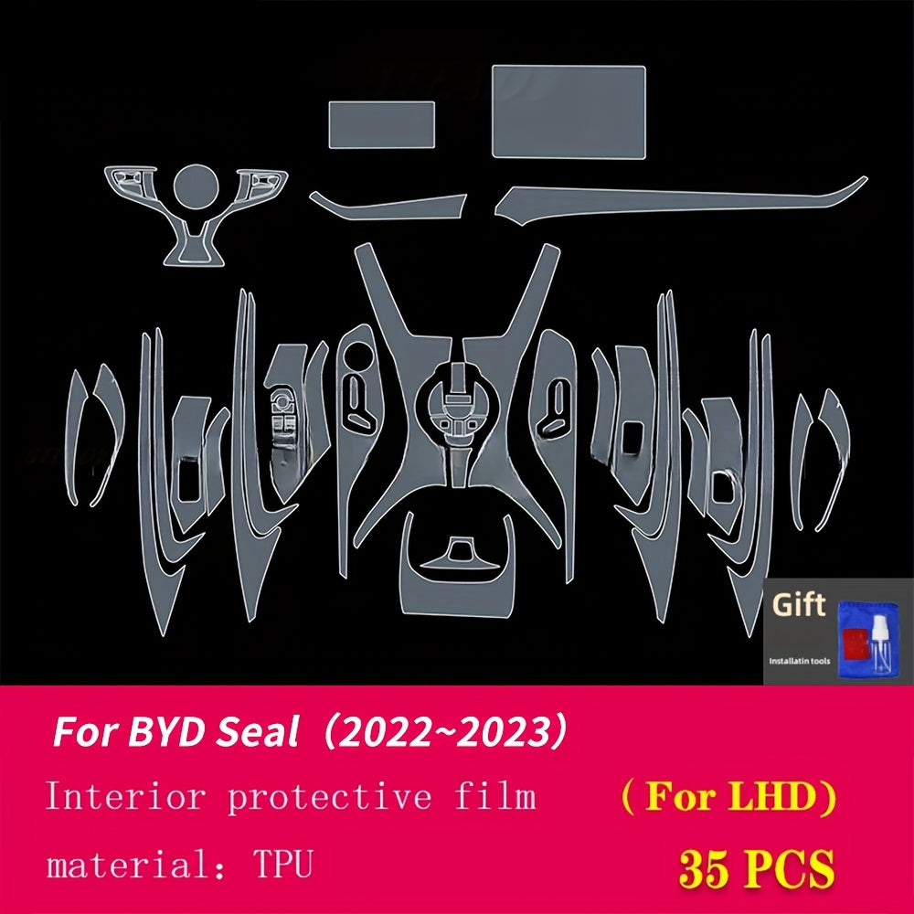 Full Car Pre-cut Invisible Interior Film for BYD Seal 2022-2023 TPU Scratch Waterproof Car Wrap