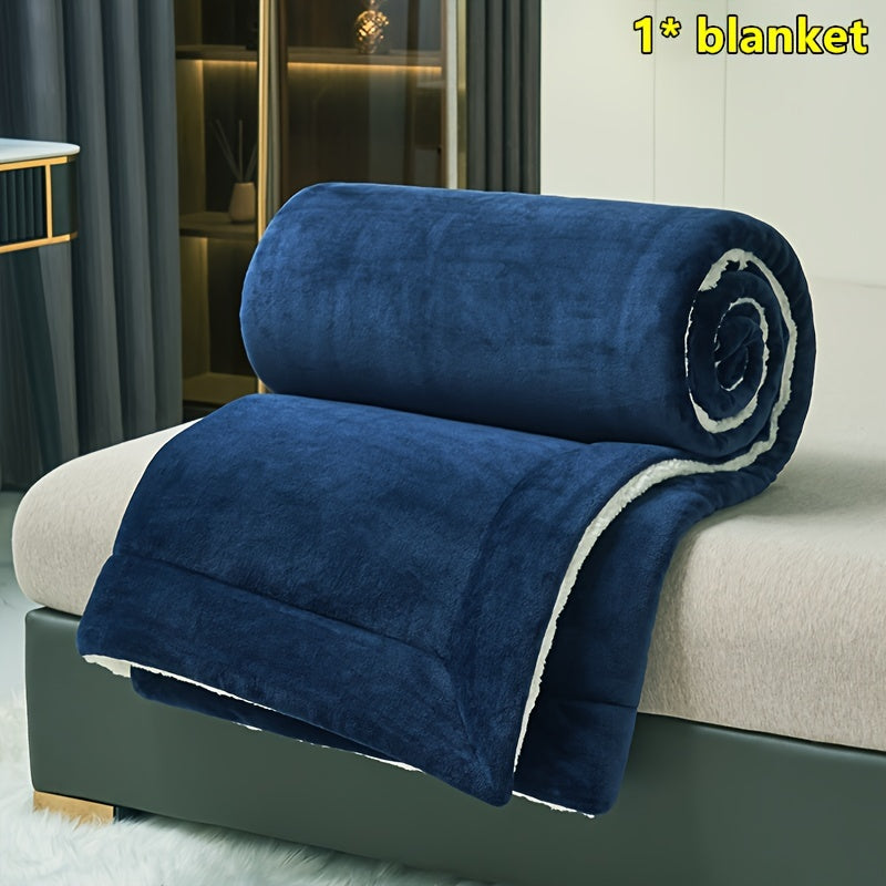 Double Layer Milk Velvet and Lamb Velvet Blanket for Indoor and Outdoor Use