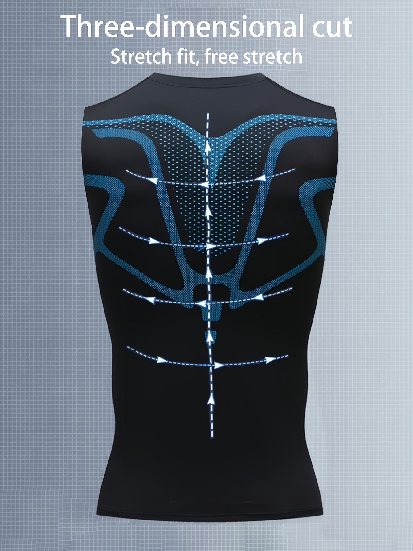 Men's Athletic Tank Top Quick-Dry Geometric Pattern Sleeveless Polyester Spandex Fitness