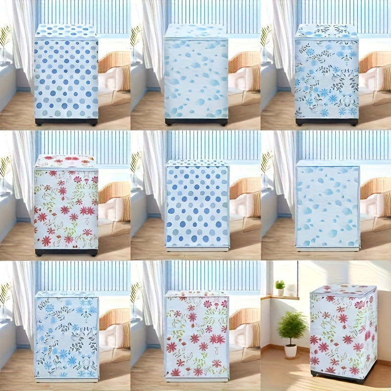 Cubierta de PEVA floral premium para lavadora para tambores de carga frontal, resistente a los rayos UV, uso en balcón, 2 piezas