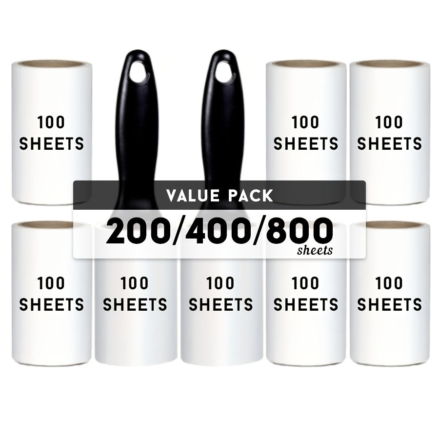 Lint Roller Refills with Extra Sticky Sheets for Pet Hair Removal on Clothes Furniture and Carpet