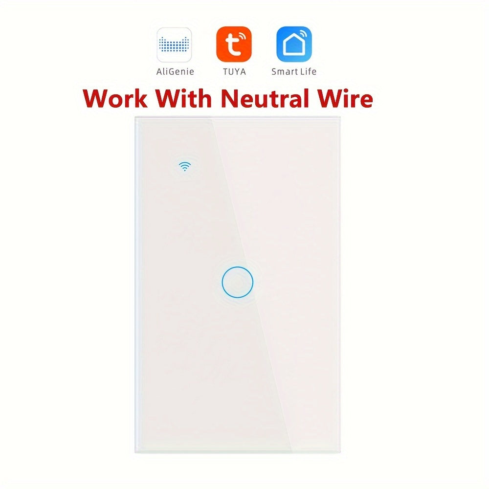 WiFi Smart Light Switch Touch Voice Control Compatible with Alexa Google App Remote Timer Black White