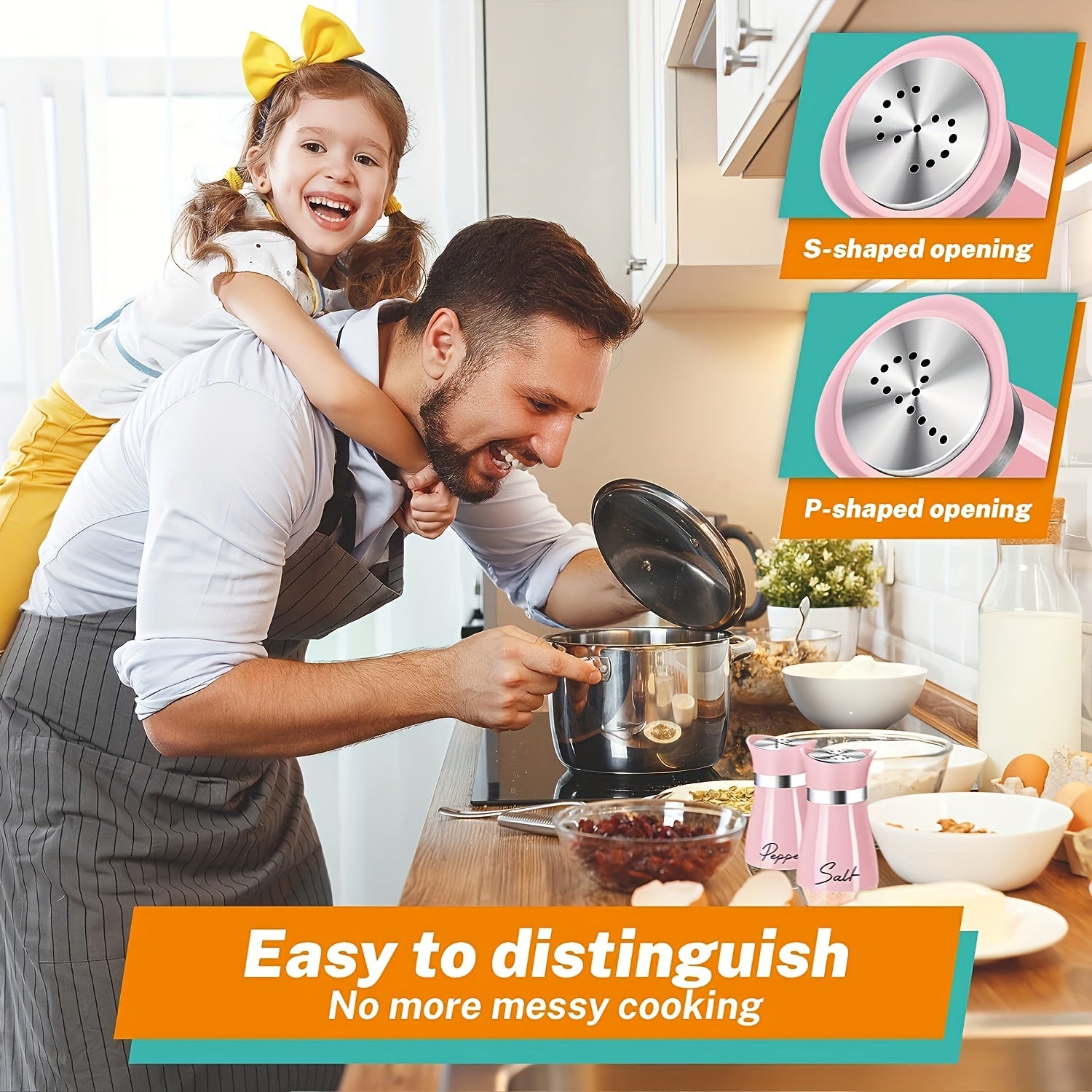 4 oz Pink Glass Salt and Pepper Shaker Set Refillable Stainless Steel Lid